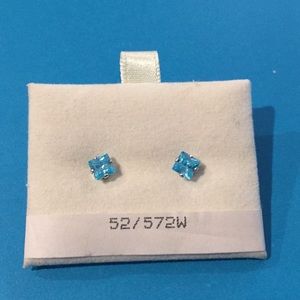 Blue cz earrings